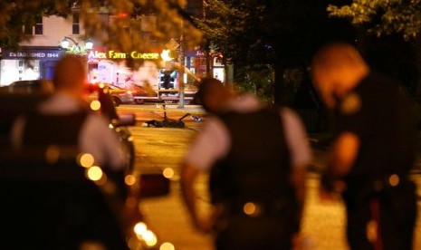 Lokasi penembakan massal di Toronto, Kanada, Ahad (22/7) malam.