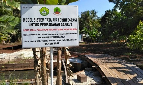 Lokasi restorasi gambut di Kepuluan Meranti.