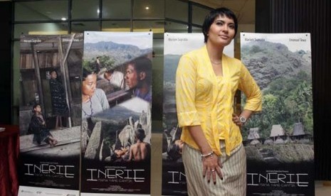 Lola Amaria saat peluncuran film Inerie-Mama Cantik