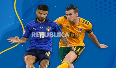 Lorenzo Insigne (kiri) dan Gareth Bale akan beradu ketajaman saat Italia menghadapi Wales dalam laga terakhir Grup A Euro 2020. 