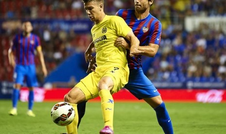 Luciano Vietto, pencetak gol kemenangan Villarreal atas Atletido Madrid.