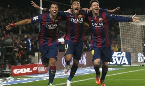 Luis Suarez, Neymar, dan Lionel Messi.