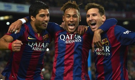 Luis Suarez, Neymar dan Messi