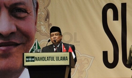  Ketua PBNU Said Aqil Siraj meresmikan pembukaan Nadhlatul Ulama Sufi Gathering di Jakarta, Rabu (26/2).   (Republika/Tahta Aidilla)