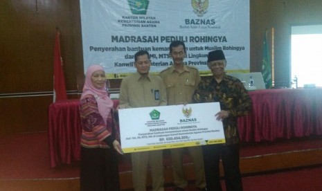 Madrasah se-Provinsi Banten menyalurkan donasi yang terhimpun sebesar Rp 630.454.300 itu melalui Badan Amil Zakat Nasional (Baznas).