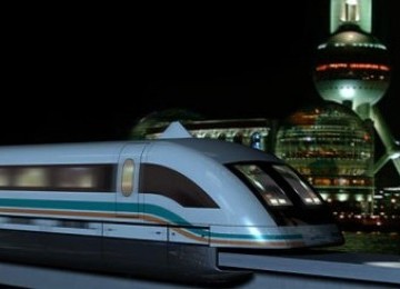 Maglev, melintas di kota Shangai, Cina