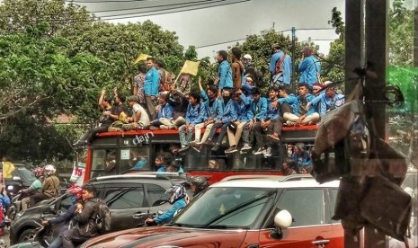 Mahasiswa UIN berdemontrasi, Senin (22/9/2019).