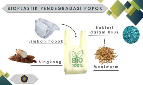 Mahasiswa Universitas Brawijaya memproduksi bioplastik yang dapat mendegradasi limbah popok. 