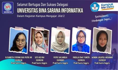 Mahasiswa Universitas BSI  (Bina Sarana Informatika) lolos dalam program Aksi Mengajar Jilid 2. Program yang digulirkan oleh Kementrian Pendidikan, kebudayaan riset dan teknologi (Kemendikbudristek) berhasil mengantarkan dosen dan mahasiswa Universitas BSI dalam Aksi mengajar tahun 2021. 