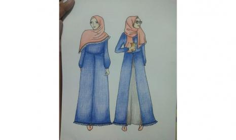 Mahasiswa Universitas Muhammadiyah Malang (UMM) mendesain gamis yang ramah bagi para pemotor