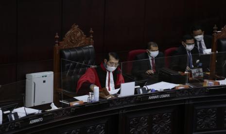  Mahkamah Konstitusi (MK) menggelar sidang pengucapan putusan/ketetapan terhadap 10 perkara pada Selasa (29/3/2022).