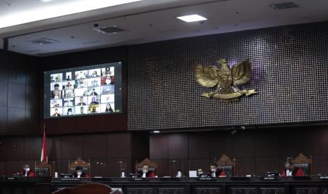  Mahkamah Konstitusi (MK) menggelar sidang pengucapan putusan/ketetapan terhadap 10 perkara pada Selasa (29/3/2022).