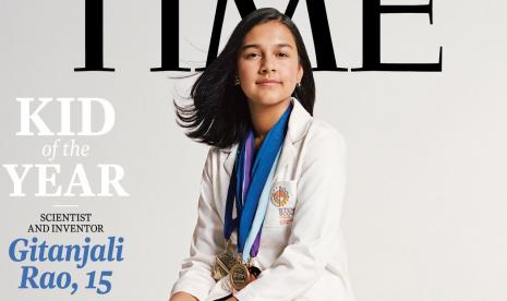 Majalah Time menobatkan Gitanjali Rao (15 tahun) sebagai Kid of the Year. Ilustrasi.