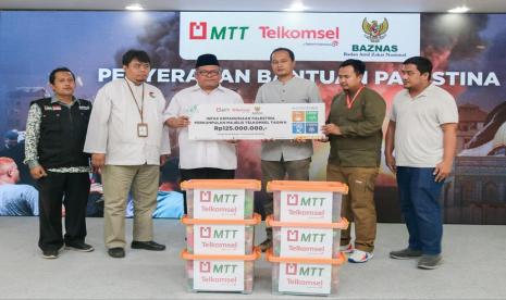 Majelis Telkomsel Taqwa (MTT) menyalurkan donasi kemanusiaan untuk Palestina sebesar Rp 150 juta melalui Badan Amil Zakat Nasional (Baznas) RI. Secara simbolis donasi tersebut diserahkan oleh Ketua I MTT Novi Faldian kepada Deputi Baznas RI Bidang Pengumpulan M. Arifin Purwakananta, di Kantor Baznas RI, Jakarta Timur, Jumat (10/11/2023). 