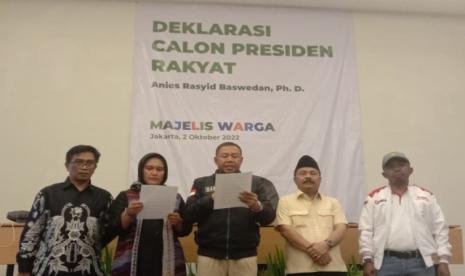 Majelis Warga turut mendeklarasikan Anies Baswedan sebagai capres pada Pemilu 2024.