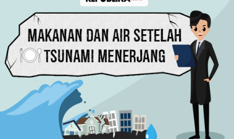 Makanan dan air setelah tsunami.