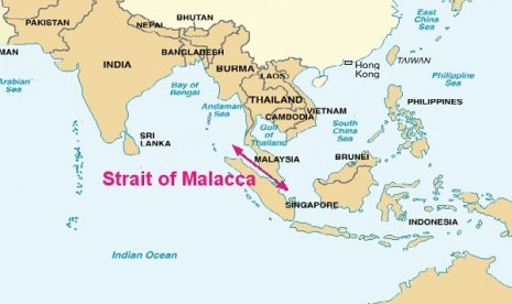 Malacca Strait that lies among Indonesian, Malaysia, and Singapore, is one of the busiest strait in the world. (map)