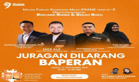 Malam puncak rangkaian milad IFrame ke-9 yang digelar secara virtual, Jumat (17/9).