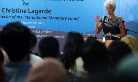 Managing Director of the International Monetary Fund (IMF) Christine Lagarde memberikan kuliah umum dengan tema 