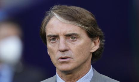 Pelatih timnas Italia Roberto Mancini.