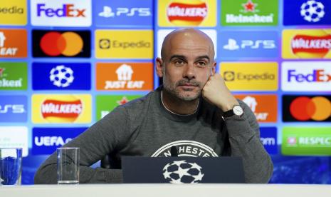 Pelatih Manchester City Pep Guardiola.