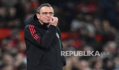 Pelatih sementara Manchester United (MU) Ralf Rangnick.