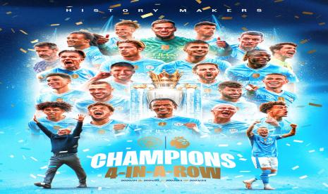 Manchester City juara Liga Primer Inggris 2023/2024.