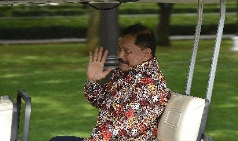 Mantan kepala BIN AM Hendropriyono menemui Presiden Jokowi di Istana Merdeka, Selasa (21/10).