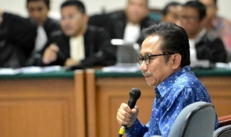 Mantan Kepala Biro Keuangan Kementerian Energi dan Sumber Daya Mineral (ESDM), Didi Dwi Sutrisno menjadi saksi pada persidangan kasus suap SKK Migas di Pengadilan Tipikor, Jakarta, Selasa (25/2). Mereka menjadi saksi dalam sidang lanjutan perkara dugaan su