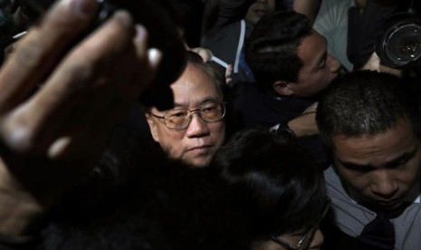 Mantan kepala eksekutif Hong Kong Donald Tsang tiba di Pengadilan Tinggi Hong Kong, Senin, 20 Februari 2017.