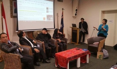 Mantan ketua DPR Ade Komarudin (tiga dari kiri) menjadi pembicara dalam acara Bincang Bincang Masa Depan Indonesia di Melbourne.