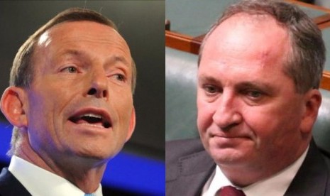 Mantan PM Australia Tony Abbott dan Wakil Perdana Menteri Barnaby Joyce.