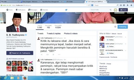 Mantan Presiden SBY nge-twit menjelang Shalat Jumat