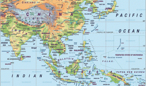 Map contains Indonesia and China