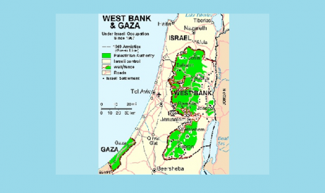 Map of Gaza and West Bank