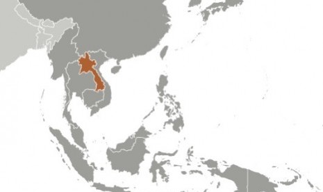 Map of Laos (in red)