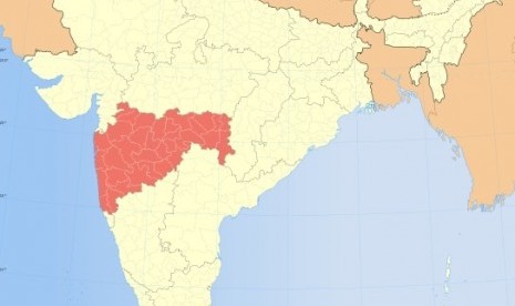 Map of Maharashtra state in western India 