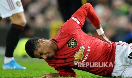 Penyerang muda MU Marcus Rashford. Cedera punggung yang diderita Rashford berangsur pulih.