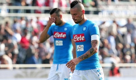 Marek Hamsik usai timnya, Napoli menelan kekalahan dari Atalanta 0-1, Aha (2/10) malam WIB.