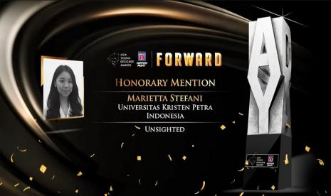 Marietta Stefani, mahasiswi Universitas Kristen Petra berhasil menyabet gelar Honorary Mention untuk kategori Arsitektur. Tidak hanya Marietta, Indonesia juga mengirimkan satu mahasiswi terbaik untuk kategori Desain Interior yaitu Patricia Caitlyn dari Universitas Pelita Harapan.