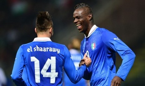 Mario Balotelli dan El Shaarawy saat berkostum timnas Italia