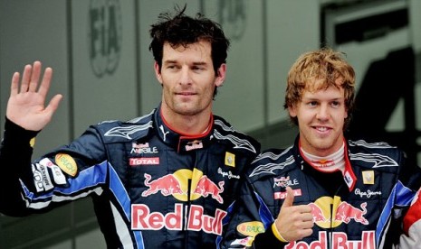 Mark Webber dan Sebastian Vettel