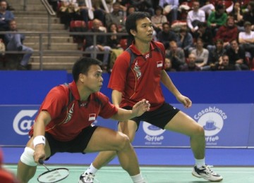 Markis Kido (kiri) dan Hendra Setiawan