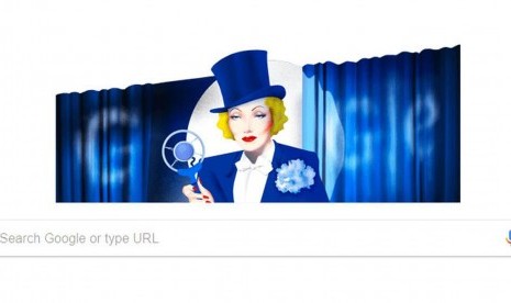 Marlene Dietrich tampil di Google Doodle hari ini. 