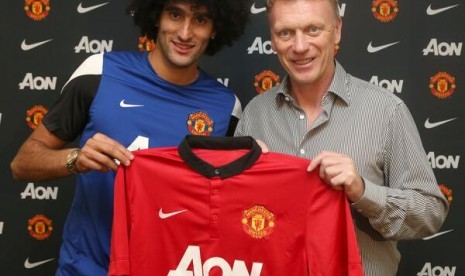 Marouane Fellaini dan David Moyes.