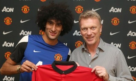 Marouane Fellaini dan David Moyes.