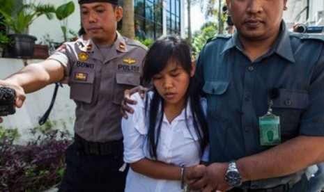 Mary Jane Veloso saat dibawa ke pengadilan, Maret 2015.