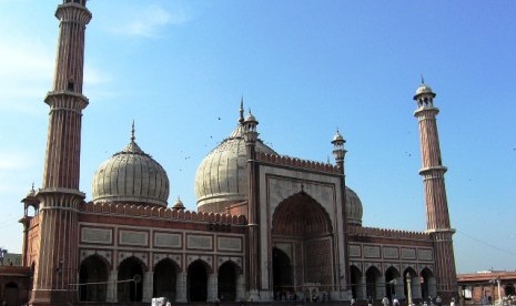 Masjid Jama di Old Delhi, India.