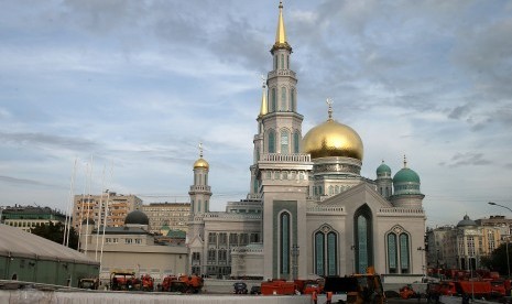  Menlu Afghanistan Mutaqqi Temui Grand Mufti Federasi Rusia. Foto:  Masjid di kota Moskow, Rusia.