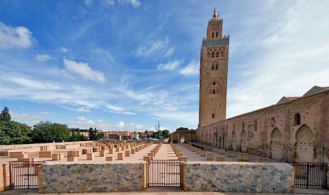 Maroko Tutup Semua Masjid Lawan Penyebaran Corona. Masjid Koutoubia di Kota Marrakech, Maroko.